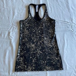 IVIVVA black tank top w/silver splatter